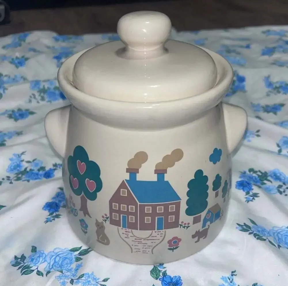 Vintage Vermillion Davis Marketing Welcome To My Home Ceramic Canister